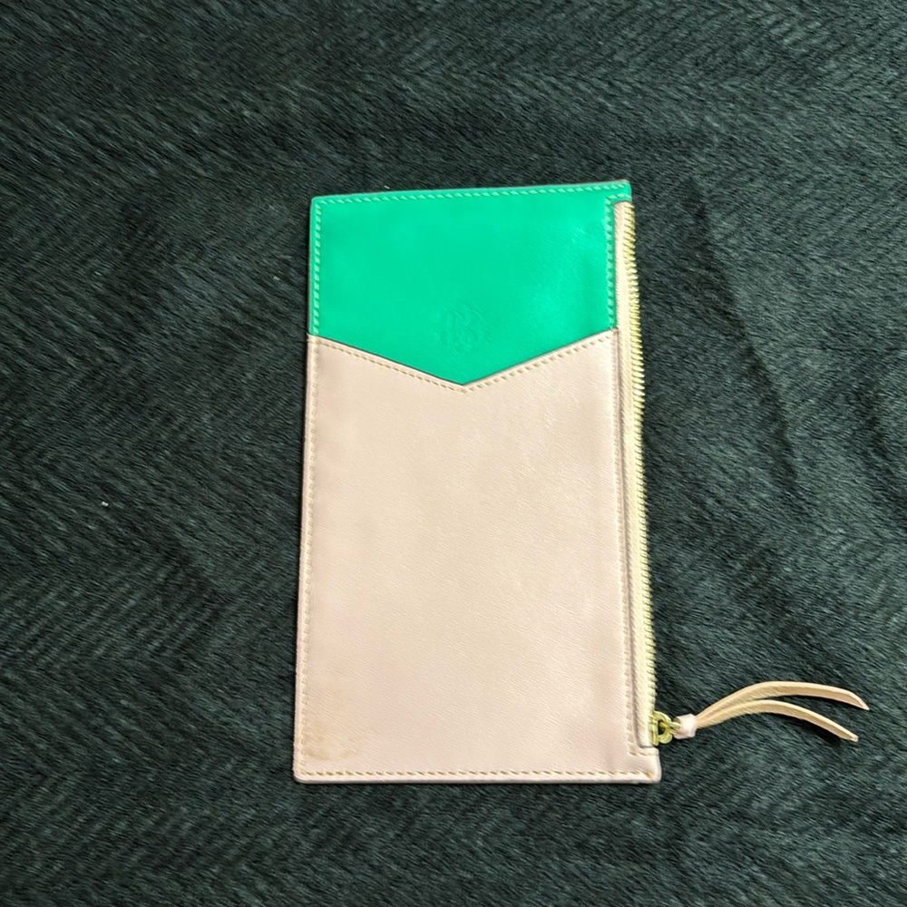 BORGASETS Leather Zip Change Phone Cards Wallet Outter   Compartment Multicolor